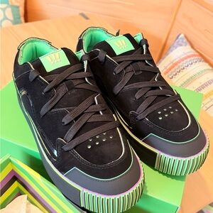 Mschf Gobstompers Sour Men's Black Sneakers with Neon Green Trim
